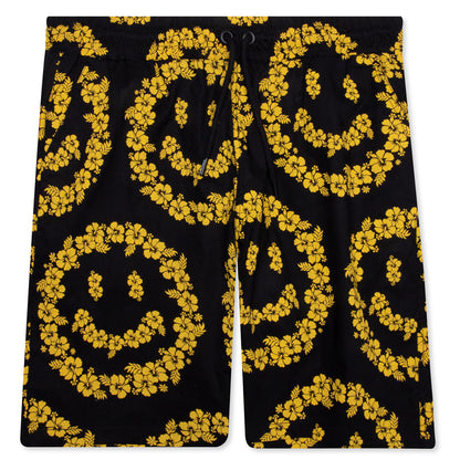 Chinatown Smiley Floral Shorts - Black
