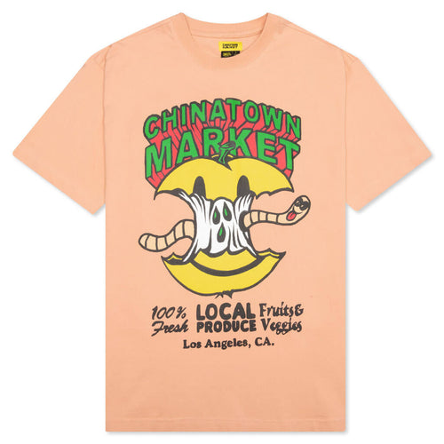 Chinatown Smiley Local Produce Apple Tee - Peach