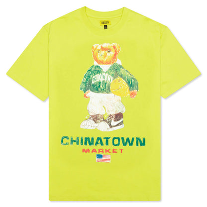 Chinatown Smiley Sketch Basketball Bear Tee - Yellow