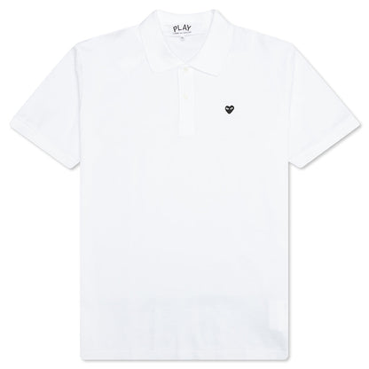 Little Black Heart Polo Shirt - White