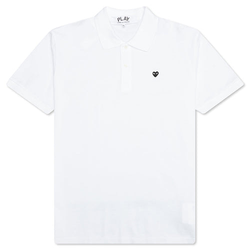 Little Black Heart Polo Shirt - White