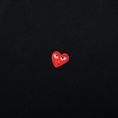 Little Red Heart Polo Shirt - Black
