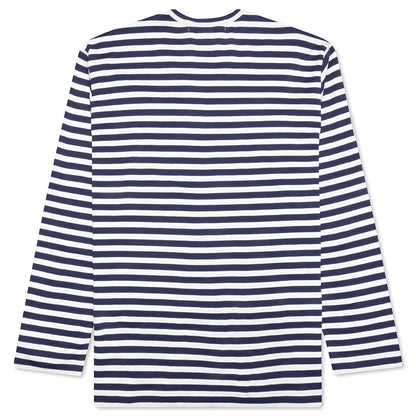 Little Red Heart Striped L/S T-Shirt - Navy/White