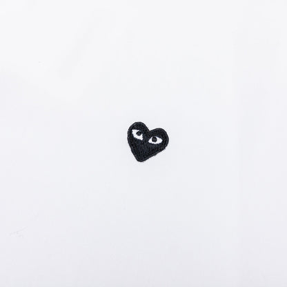 Small Black Heart Button Down - White