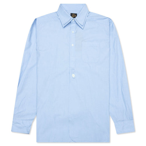 Double Regular Collar Shirt - Sax Blue
