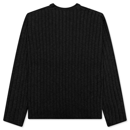 Cotton Slub Rib Crew - Black