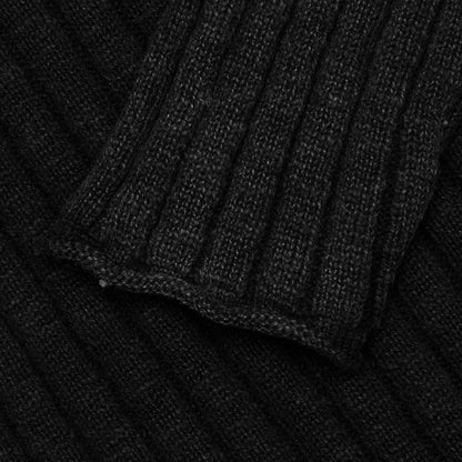 Cotton Slub Rib Crew - Black