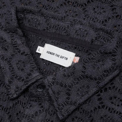 Crochet Button Up - Black