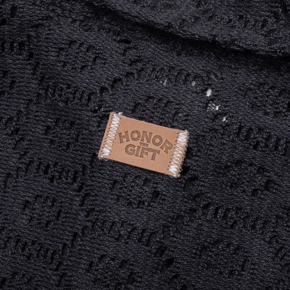Crochet Button Up - Black