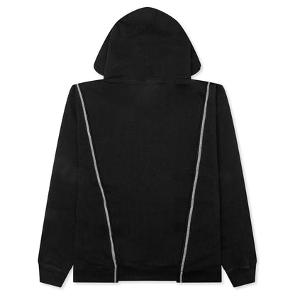 Designer Split Hoodie - Washed Black