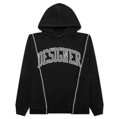 Designer Split Hoodie - Washed Black