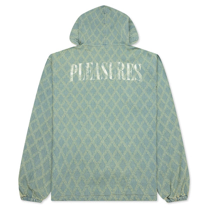 Diamond Jacquard Zip Hoodie - Light Indigo