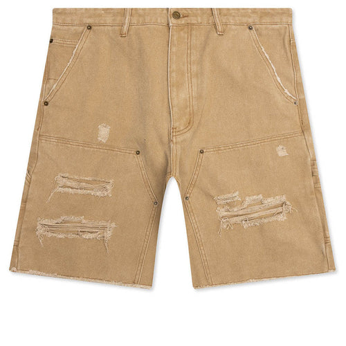 Ryan Double Knee Shorts - Washed Brown
