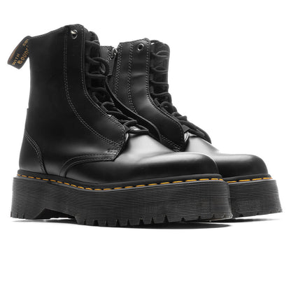 Jarrick Smooth Leather Platform Boots - Black