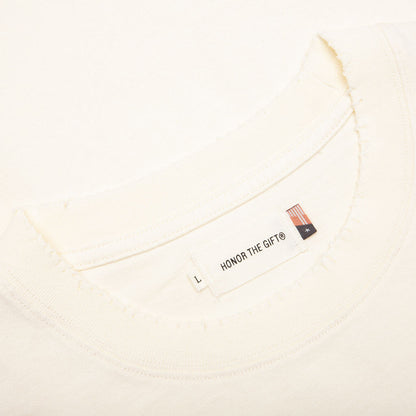 Embroidered Pocket Tee - Bone