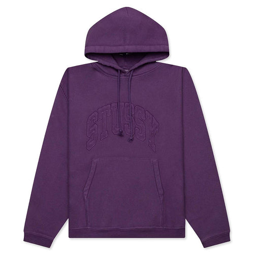 Embroidered Relaxed Hoodie - Purple