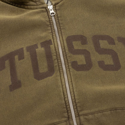 Faded Graphic Zip Hoodie - Olive