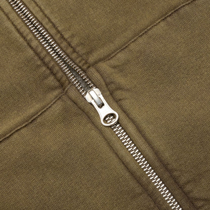 Faded Graphic Zip Hoodie - Olive