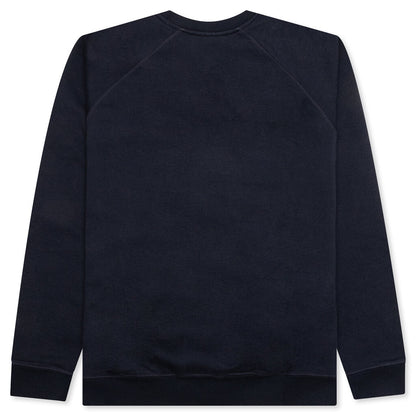 Fast Food Logo Crew Neck Sweatshirt - Navy Blue