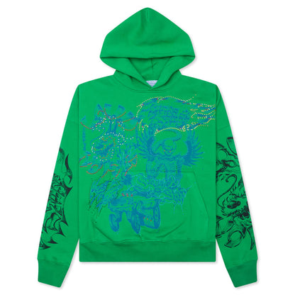 Flames N Stuff Hoodie - Spray Fade Green