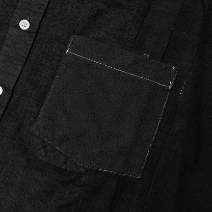 Flannel Shirt 7 Cuts Shirt Over Dye - Black