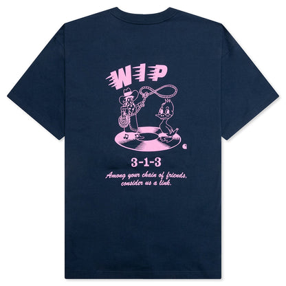 Friendship S/S T-Shirt - Air Force Blue/Light Pink