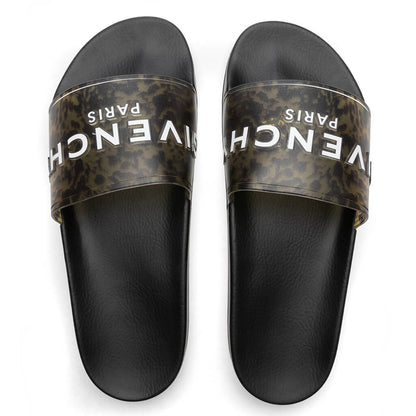 Slide Flat Sandal - Black/Yellow