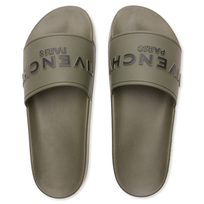 Slide Flat Sandals - Khaki