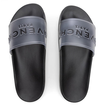 Slide Flat Sandals - White/Black