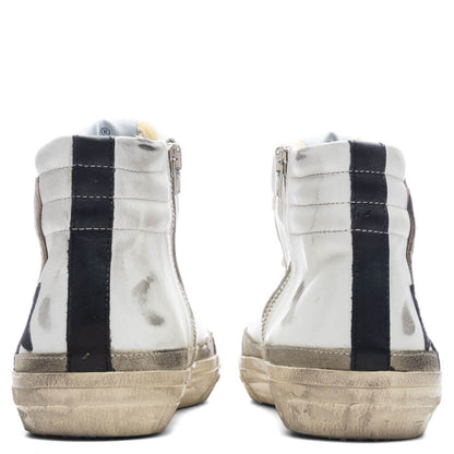 Slide Leather - White/Yellow/Black