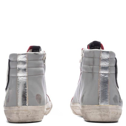 Slide Leather Sneakers - Grey/Dark Red/White/Silver