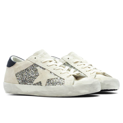 Women's Glitter Suede Super Star - Platinum/Beige/Black
