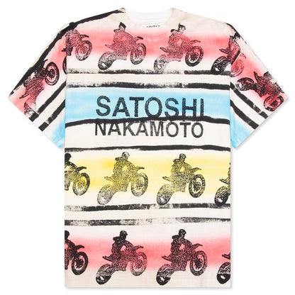 Gotcha Tee - White/Pink/Blue