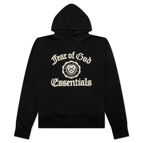 Heavy Fleece Vintage Shrunken Hoodie - Black
