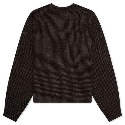 Heavy Waffle Cardigan - Brown