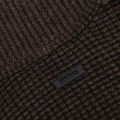 Heavy Waffle Cardigan - Brown