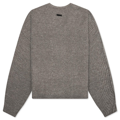 Heavy Waffle Cardigan - Heather Gray