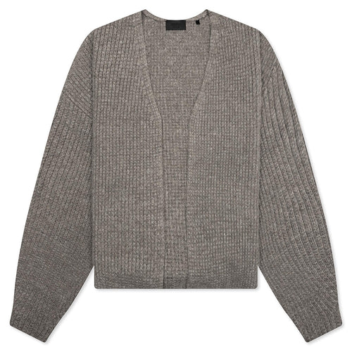 Heavy Waffle Cardigan - Heather Gray