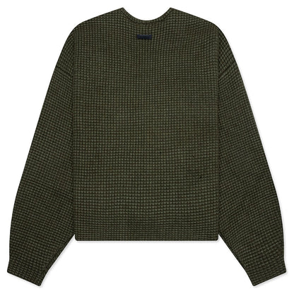 Heavy Waffle Cardigan - Military