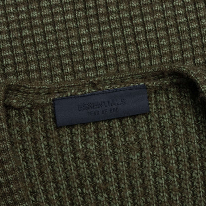 Heavy Waffle Cardigan - Military