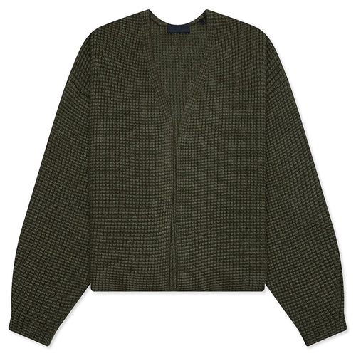 Heavy Waffle Cardigan - Military