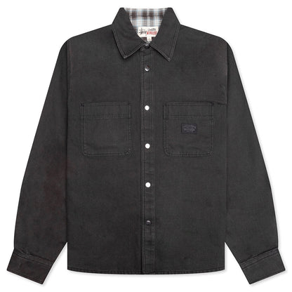 Heavy Washed Canvas Shirt - Black