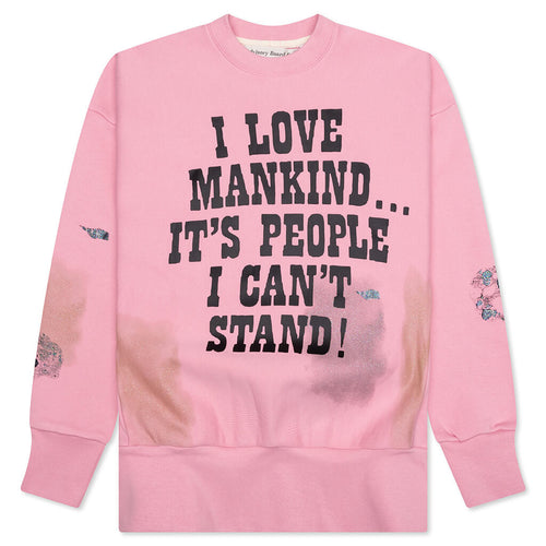 I Love Mankind But... Sweatshirt - Pink