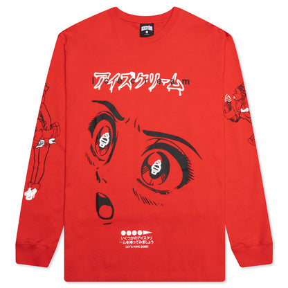 Shocked L/S Knit - Fiery Red