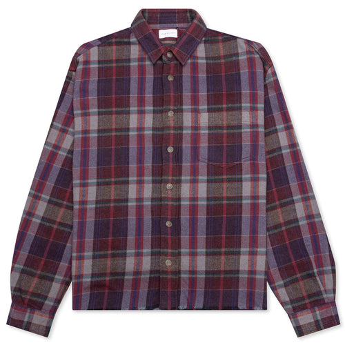 Hemi Oversized Shirt - Elderberry Check