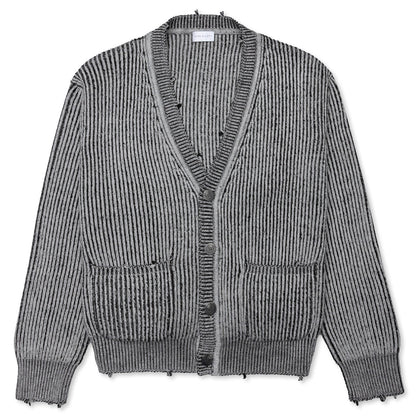 Structure Wool Knit Cardigan - Ash