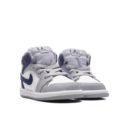 Jordan 1 Mid (TD) - White/Midnight Navy/Wolf Grey