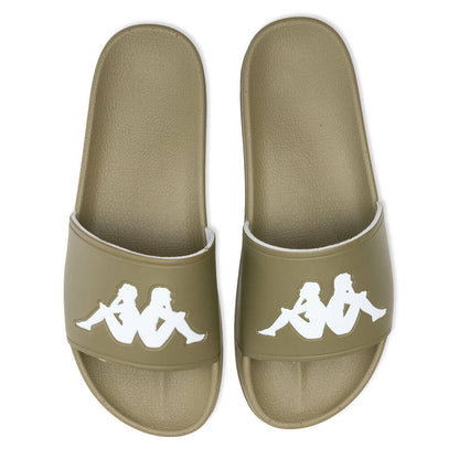 Authentic Adam 2 Slides - Green Olive/White