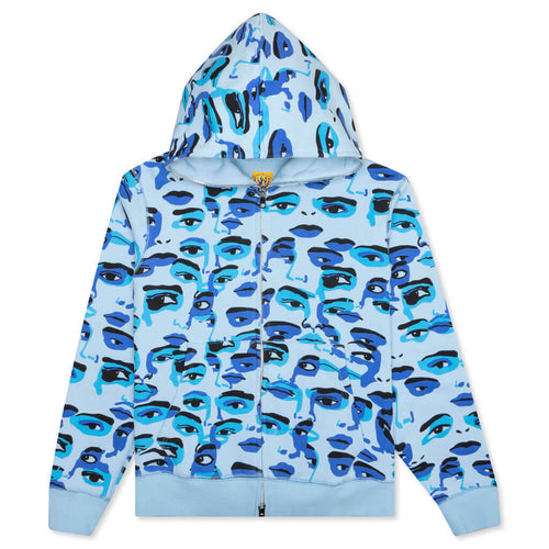 Faces Camo Hoodie - Blue
