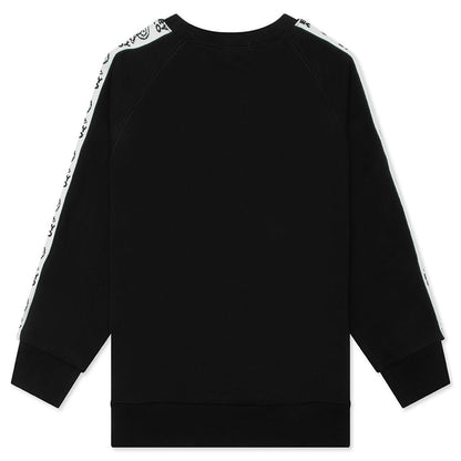 Kids Baby Milo Line Tape Relaxed Fit Crewneck Sweatshirt - Black